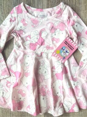 Hello Kitty and Friends Dress 18M Pink Sanrio Long Sleeve Skater NWT